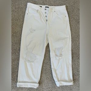 Super high rise straight jeans - white